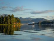 Ferry Coming Up The Narrows